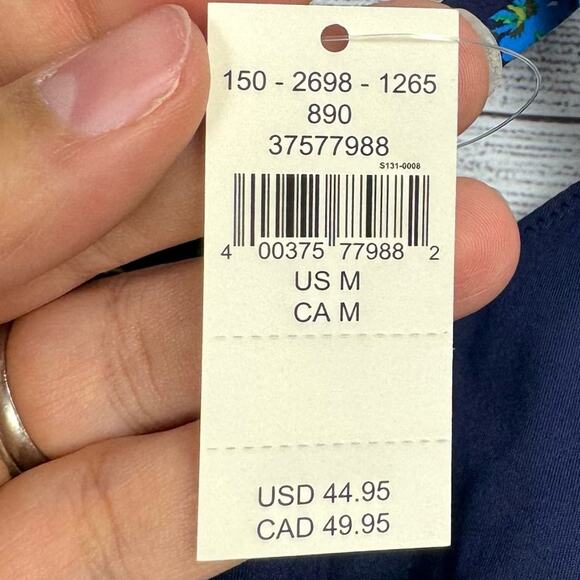 Offline By Aerie Goals Royal Navy Floral Plunge Sports Bra Size Medium - Picture 10 of 13